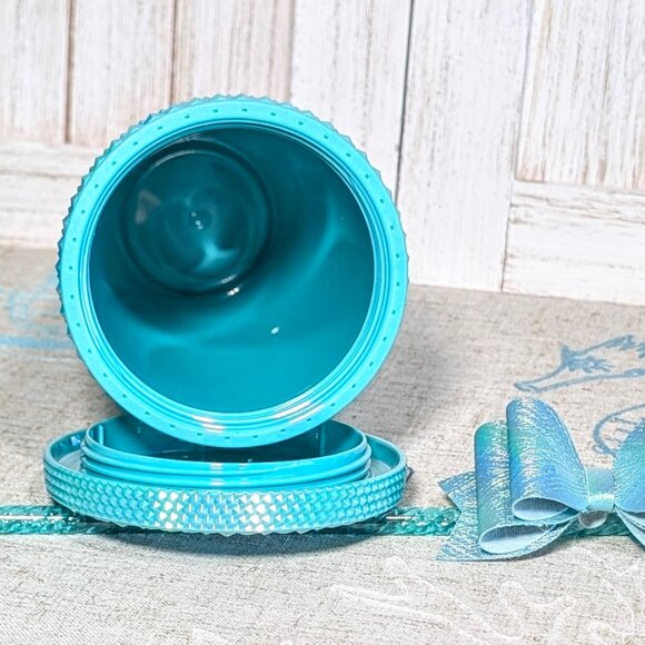 NWT Starbucks - Turquoise aka Blue Summer Bling Studded Venti - Indonesia  w/Bow - Picture 4 of 6